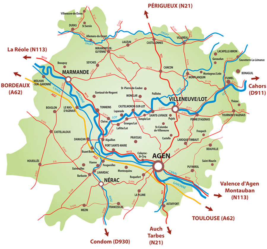Carte touristique du Lote & Garonne